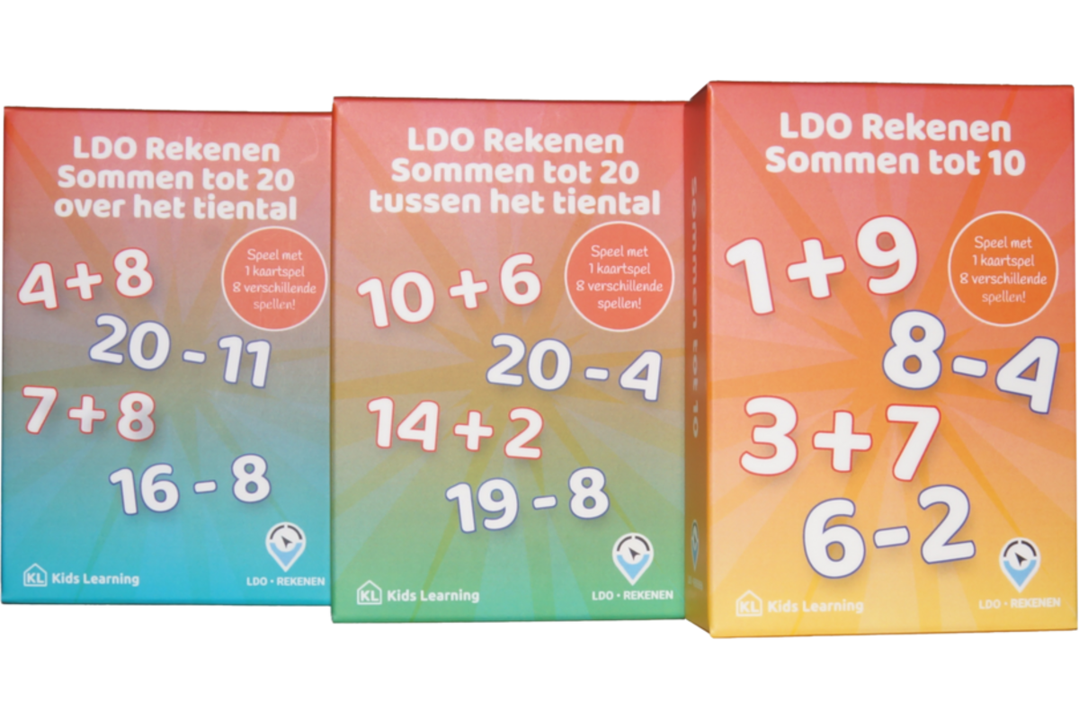 LDO Rekenen - Kaartspel Sommen tot 20 - set van 3