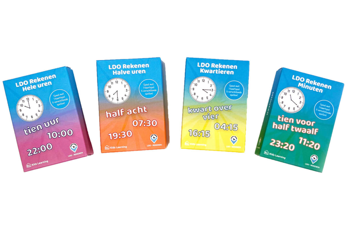 LDO Rekenen - Kaartspel Tijd - set van 4