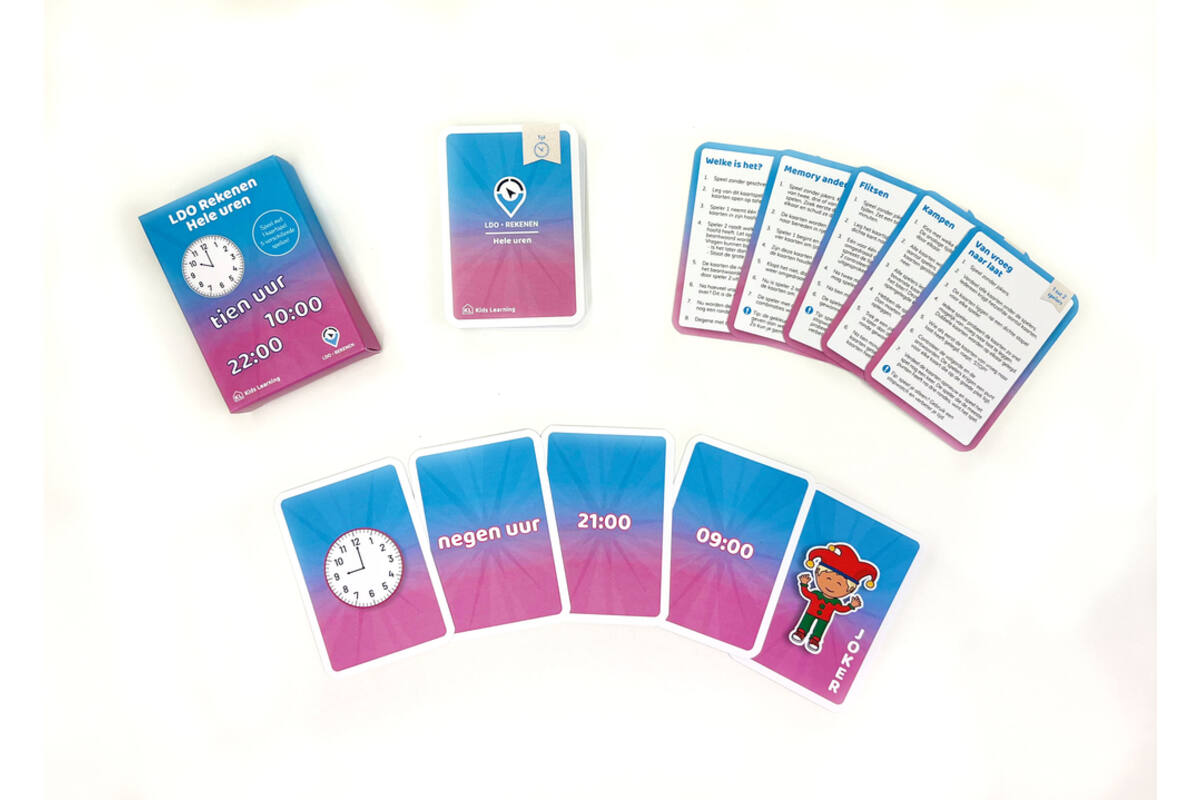 LDO Rekenen - Kaartspel Tijd - set van 4