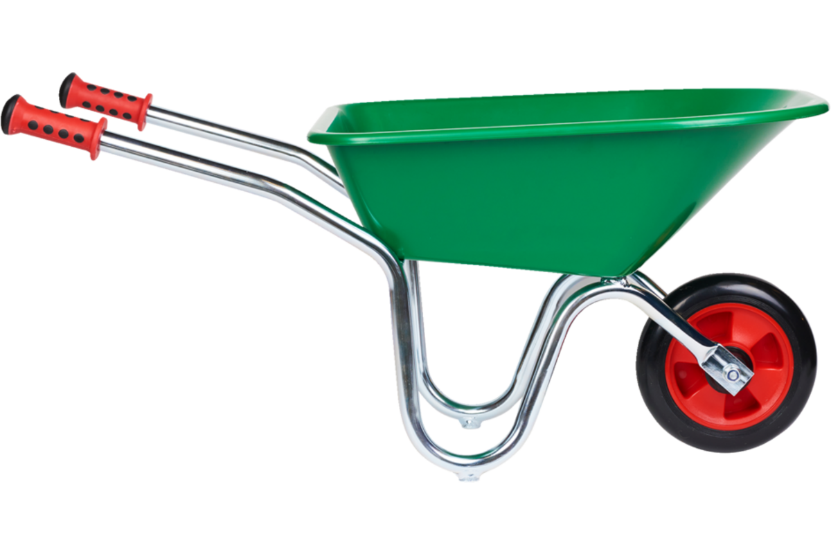 Kruiwagen verzinkt frame, kunststof bak (verpakt in doos)