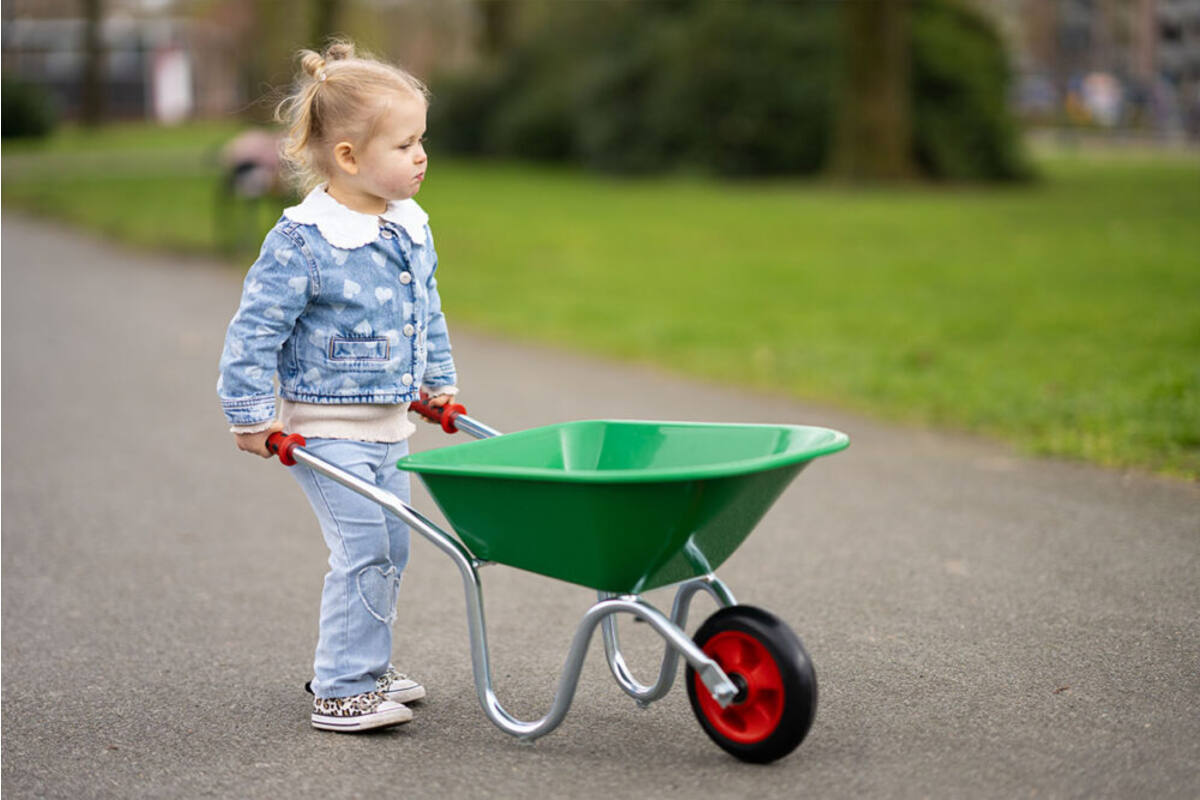 Kruiwagen verzinkt frame, kunststof bak (verpakt in doos)