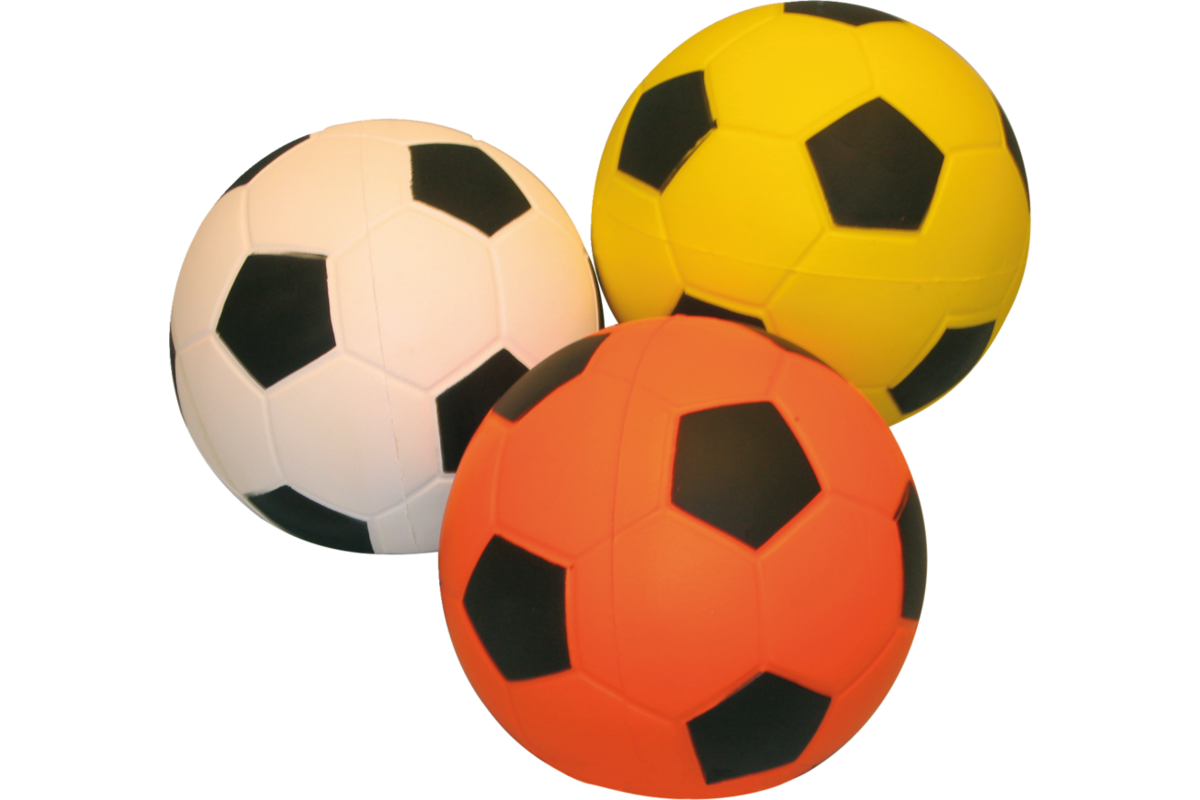 Voetbal PU schuim 300 gr. doorsnede 20 cm, geel/zwart