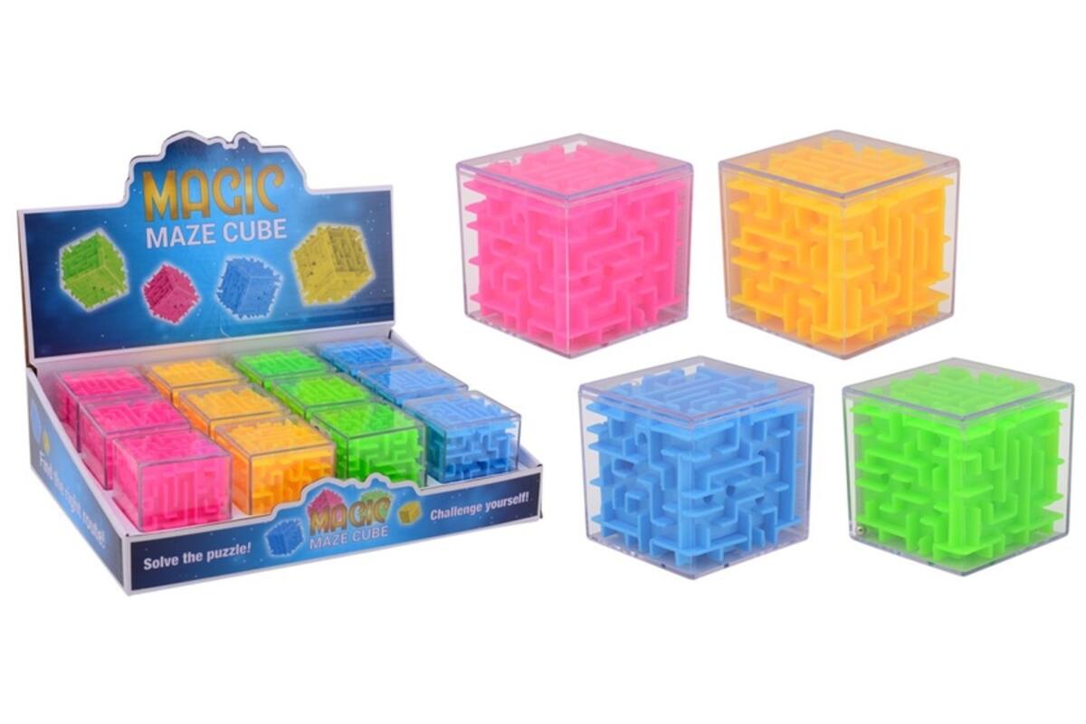 Kubus doolhof, 4 kleuren assorti, 1 stuk