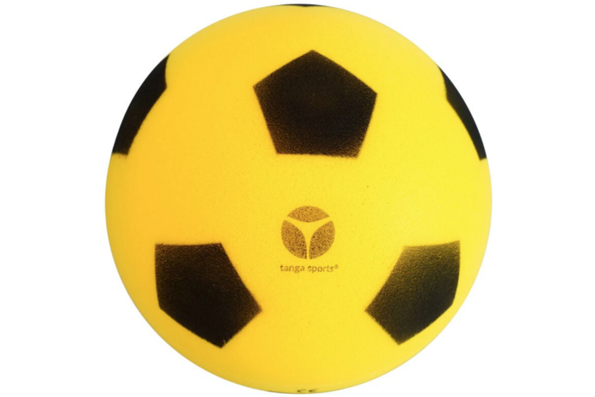Voetbal | Soft soccer Ball, Ø 20 cm, geel/zwart, 200 g