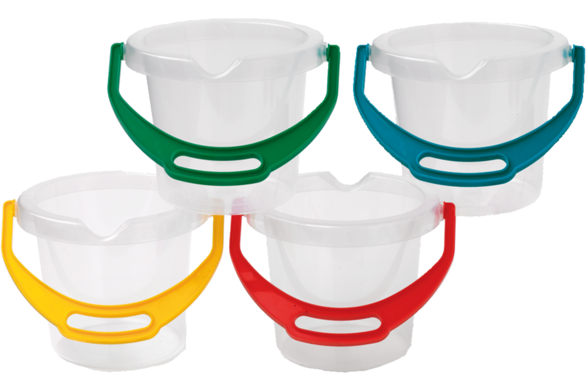 Emmer transparant, hoogte 14 cm set van 4 stuks assorti geleverd