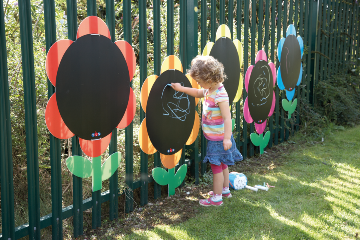 Krijtbord margrieten voor buiten, set van 5 stuks