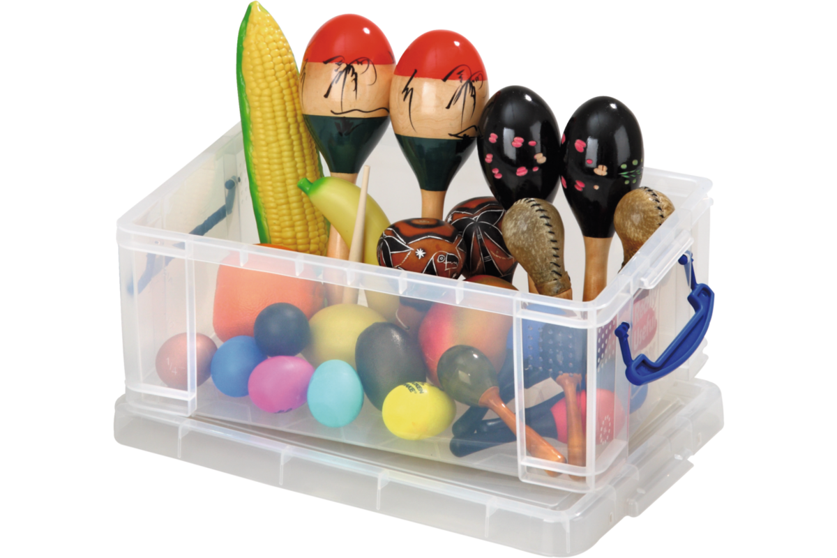 Box met 28  ritmische instrumenten