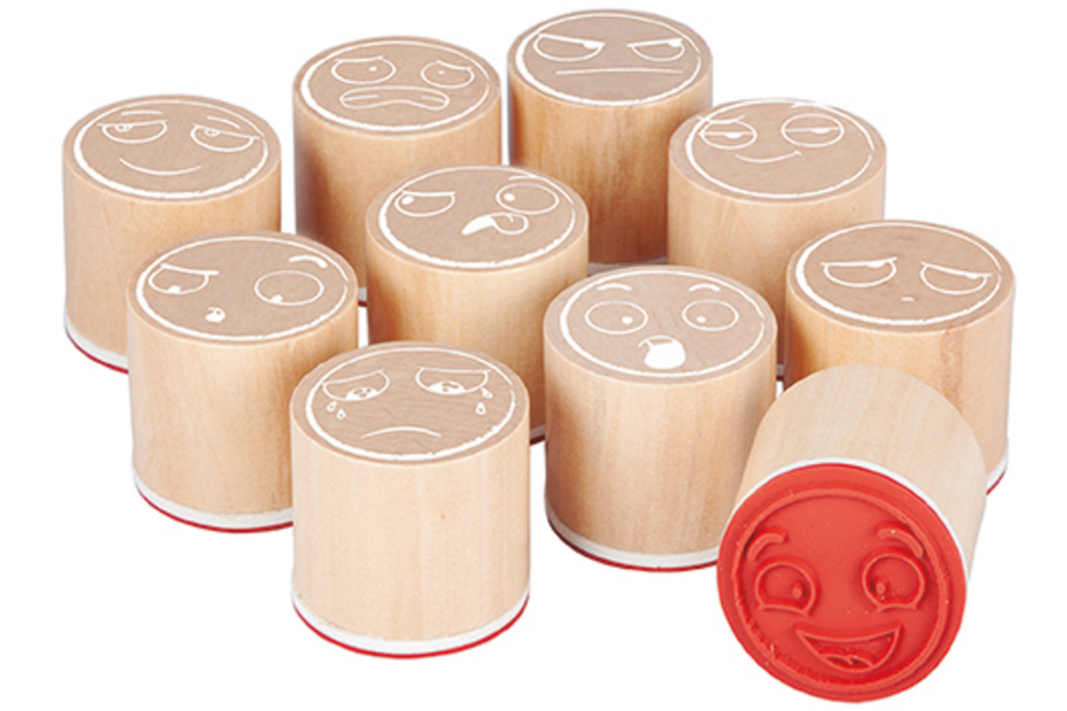 Stempels met 10 emoties