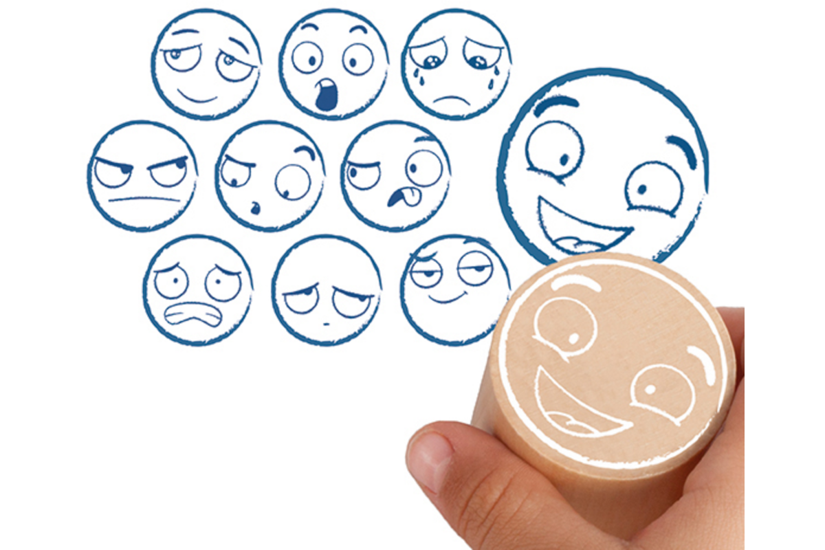 Stempels met 10 emoties