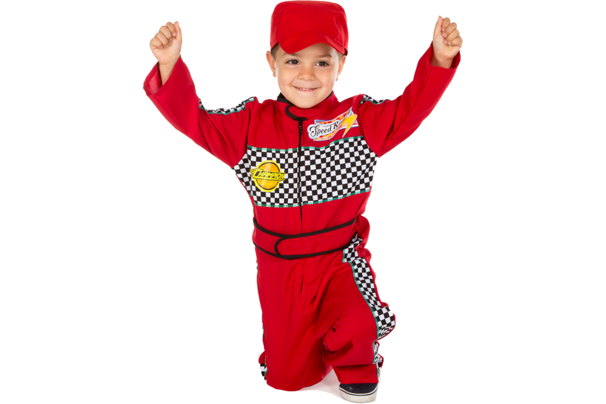 Verkleedkleding ECO Formule 1 Coureur, 4-7 jaar
