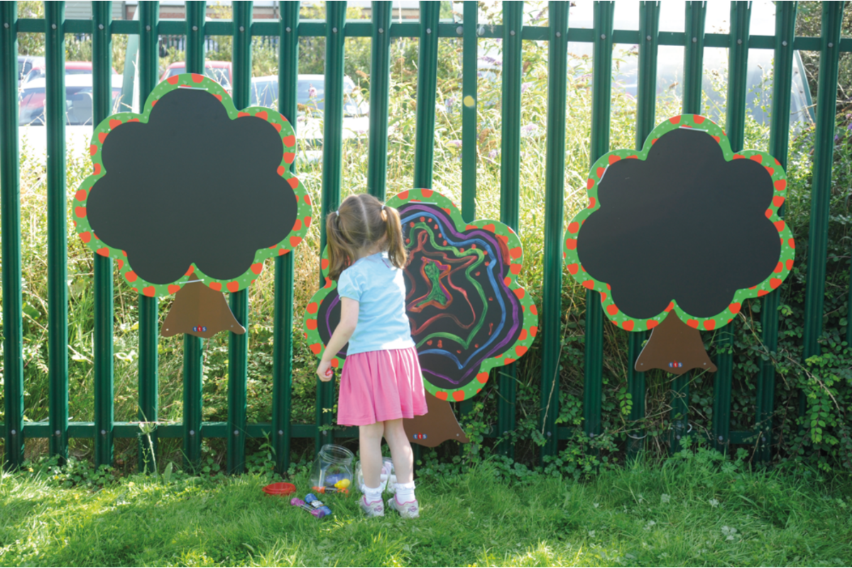 Krijtbord voor buiten bomen, set van 3 stuks