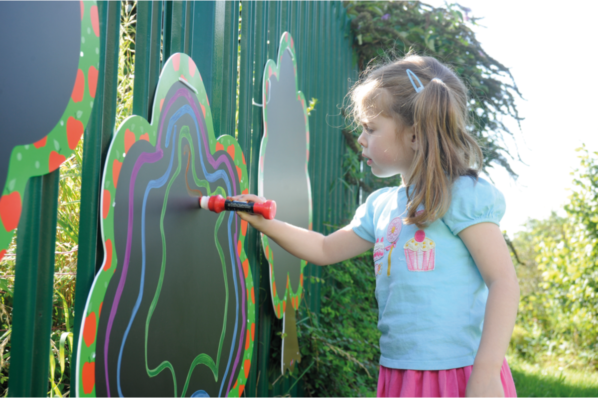 Krijtbord voor buiten bomen, set van 3 stuks