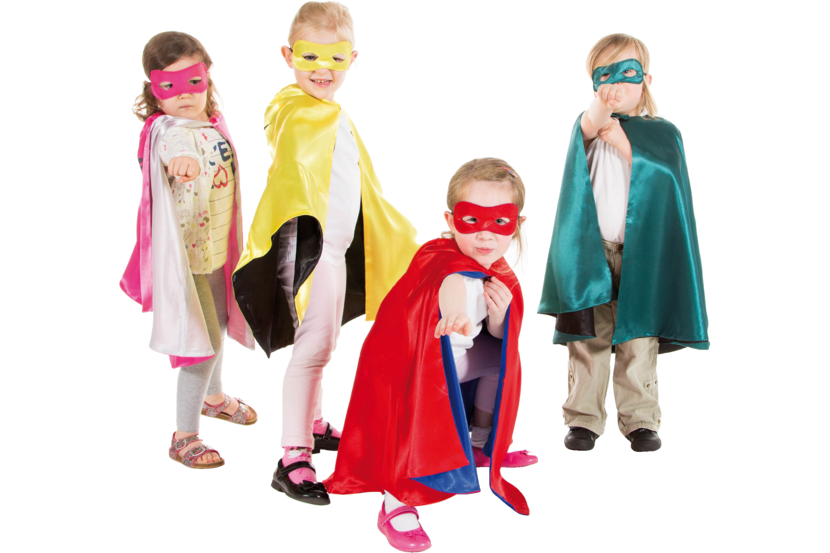 Verkleedkleding superhelden set van 4, 4-7 jaar