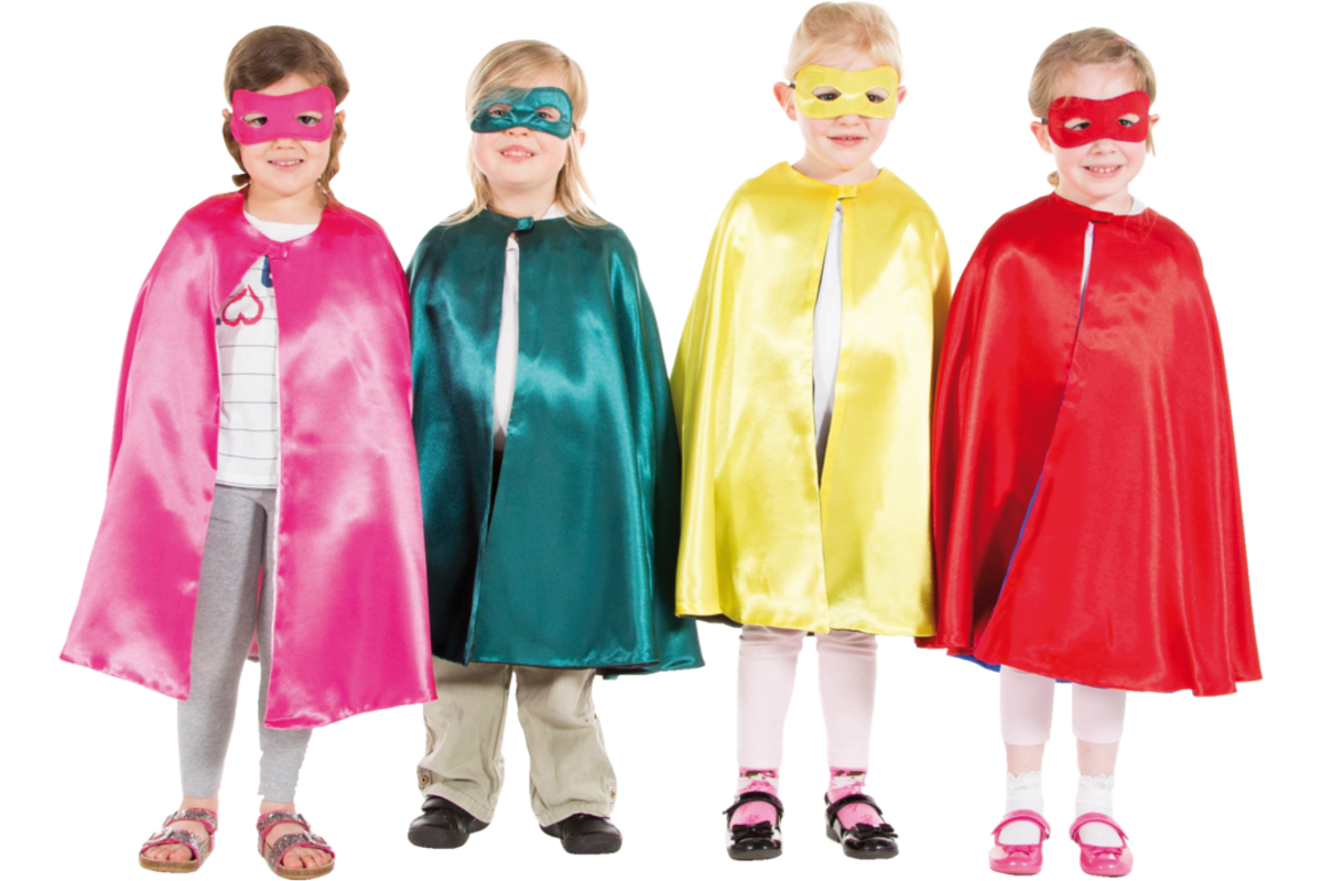 Verkleedkleding superhelden set van 4, 4-7 jaar