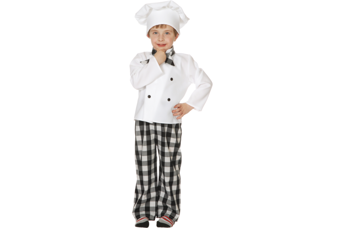 Verkleedkleding ECO kok, 4-7 jaar