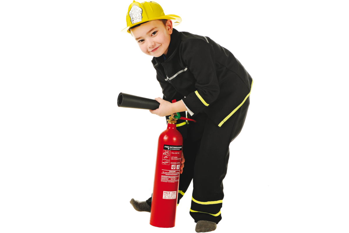 Verkleedkleding ECO brandweer inclusief helm, 4-7 jaar