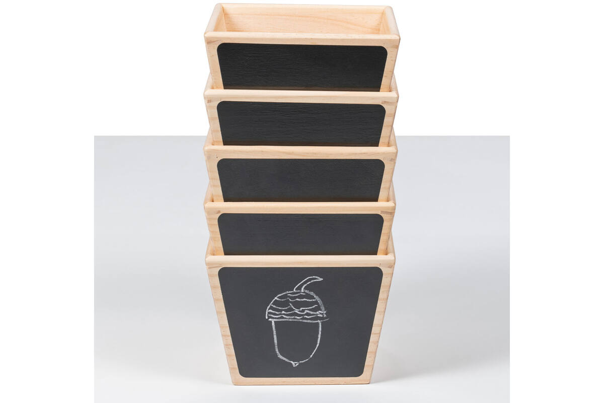 Potten van hout, Set van 5