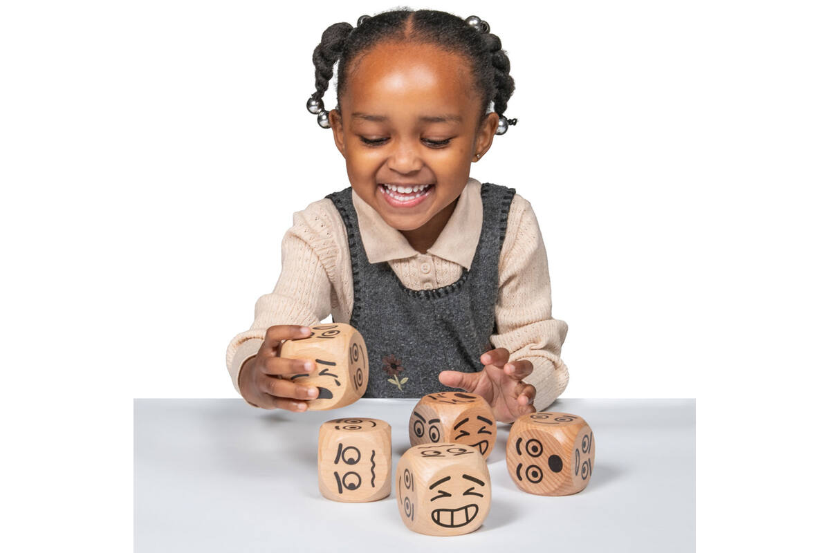 Dobbelstenen emoties, set van 5 stuks