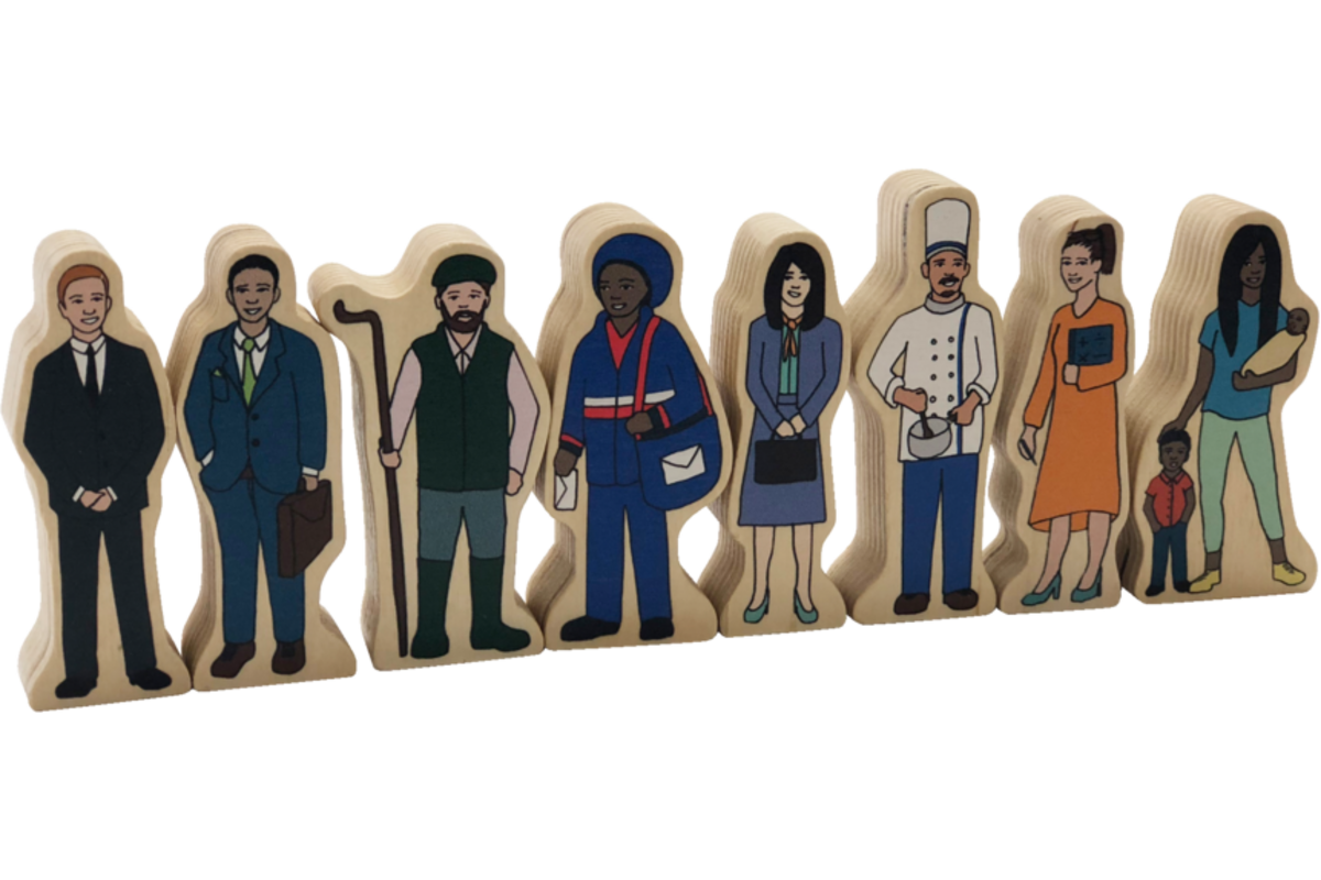 Multiculturele samenleving, 32 houten figuren