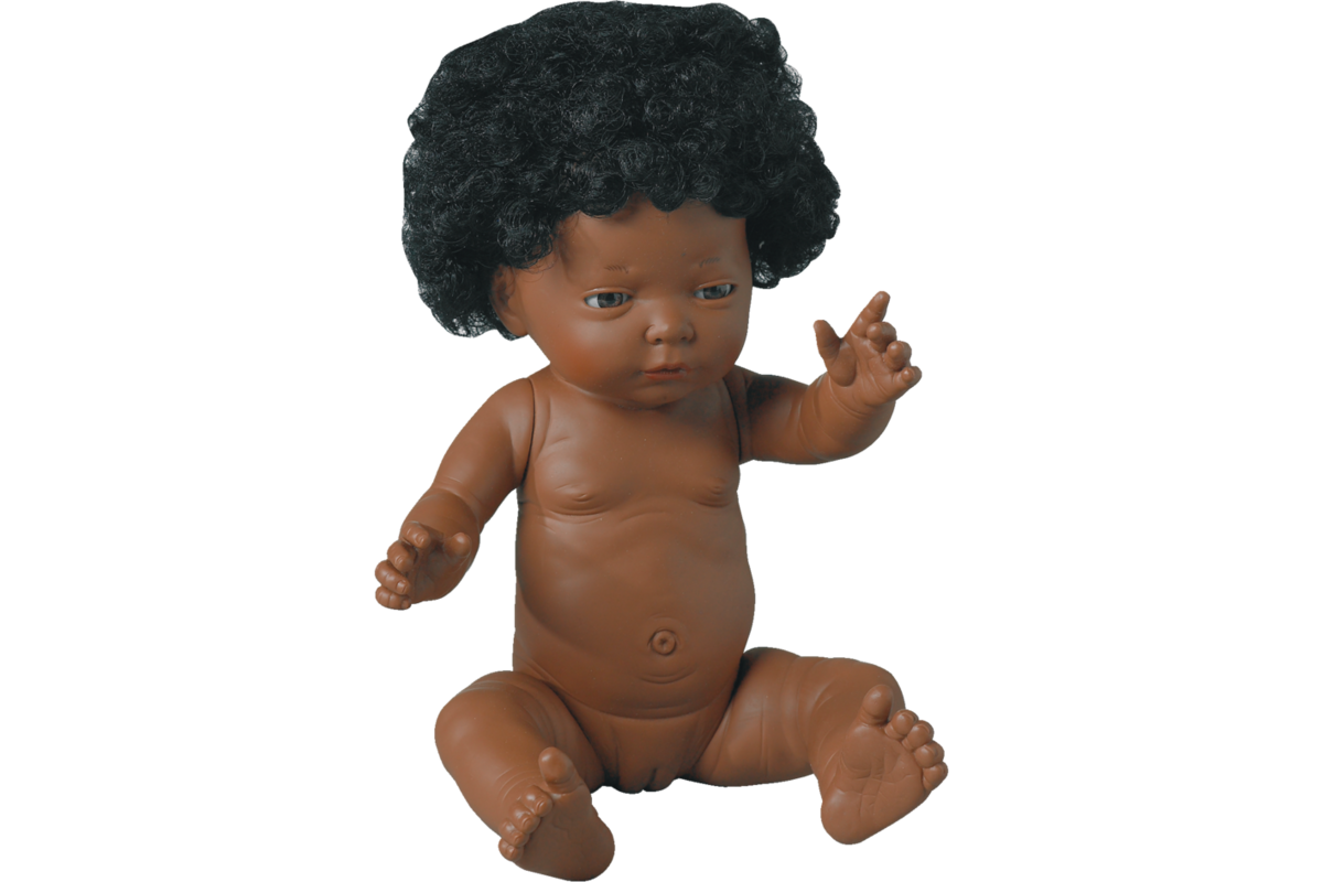 Pop meisje Afrikaans met haar, 42 cm, Les Pluminis