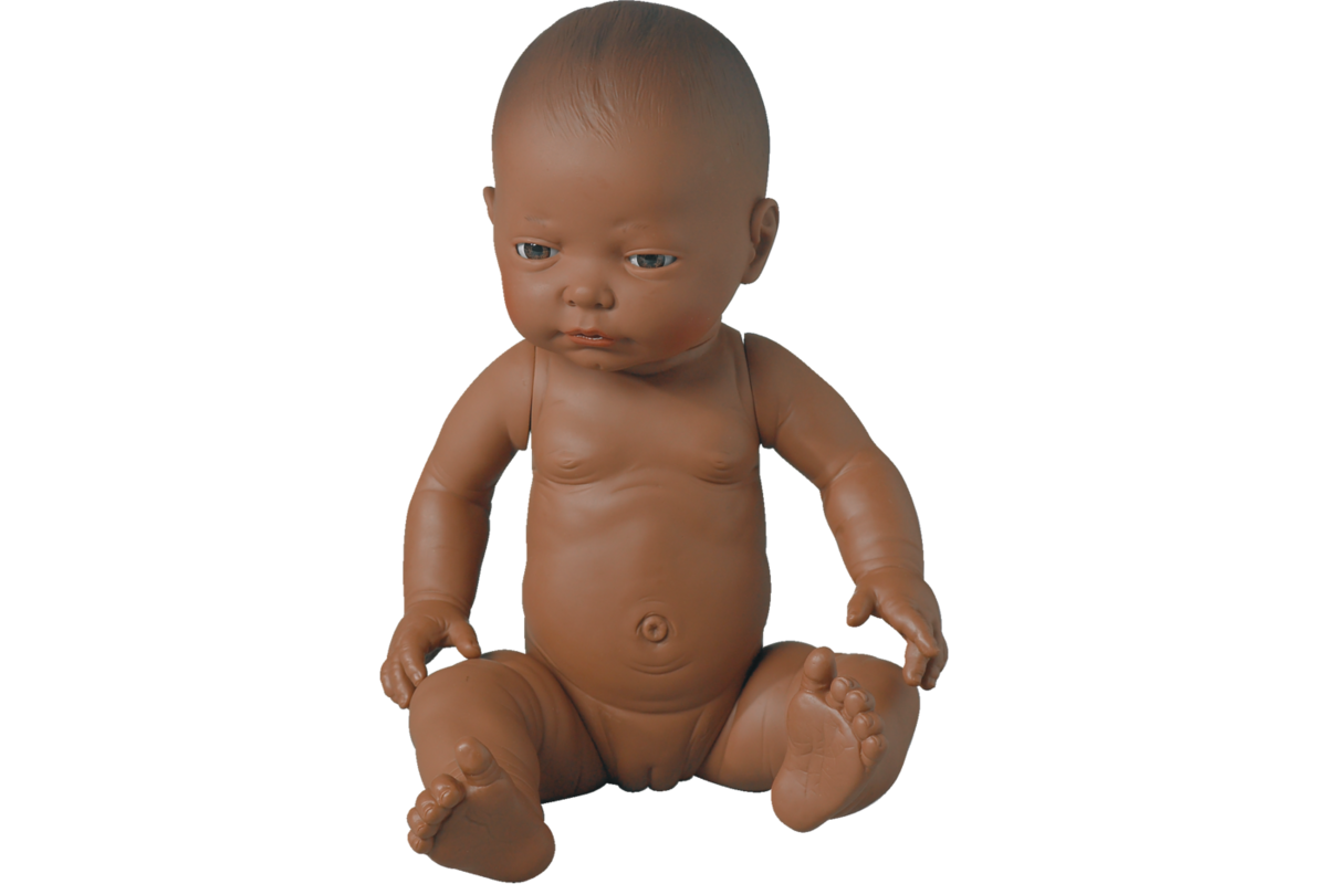 Pop meisje Afrikaans zonder haar, 42 cm, Les Pluminis