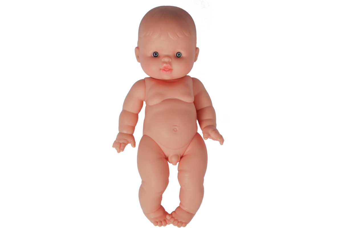Pop jongen Europees zonder haar, 30 cm, Les Pluminis