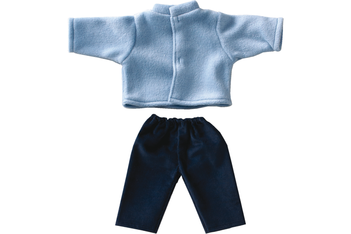 Poppenkleertjes broek met blauw vest 40 cm