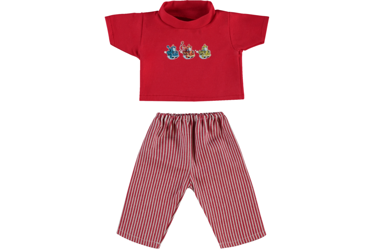 Poppenkleertjes broekje en shirt rood 40 cm