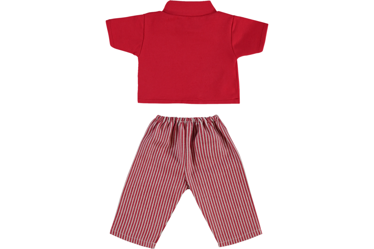 Poppenkleertjes broekje en shirt rood 40 cm