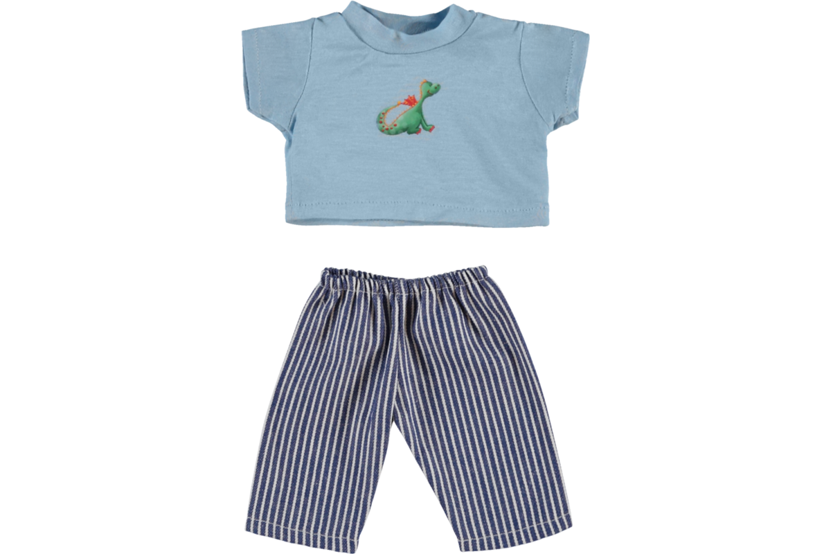 Poppenkleertjes broekje en shirt blauw 30 cm