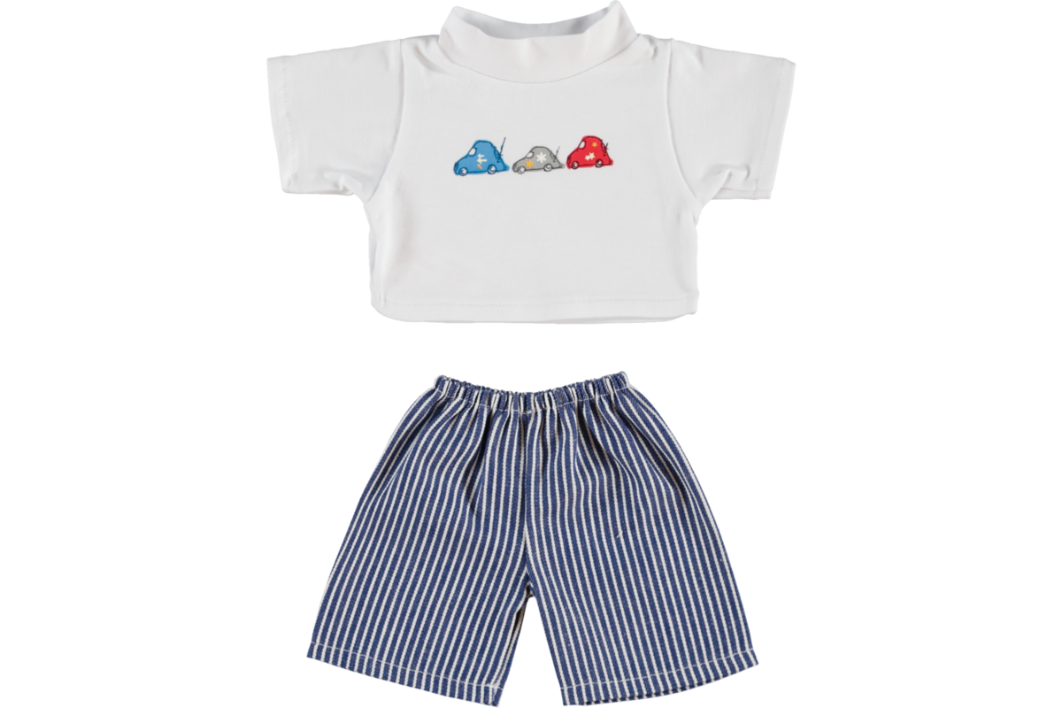 Poppenkleertjes broekje met wit shirt 40 cm