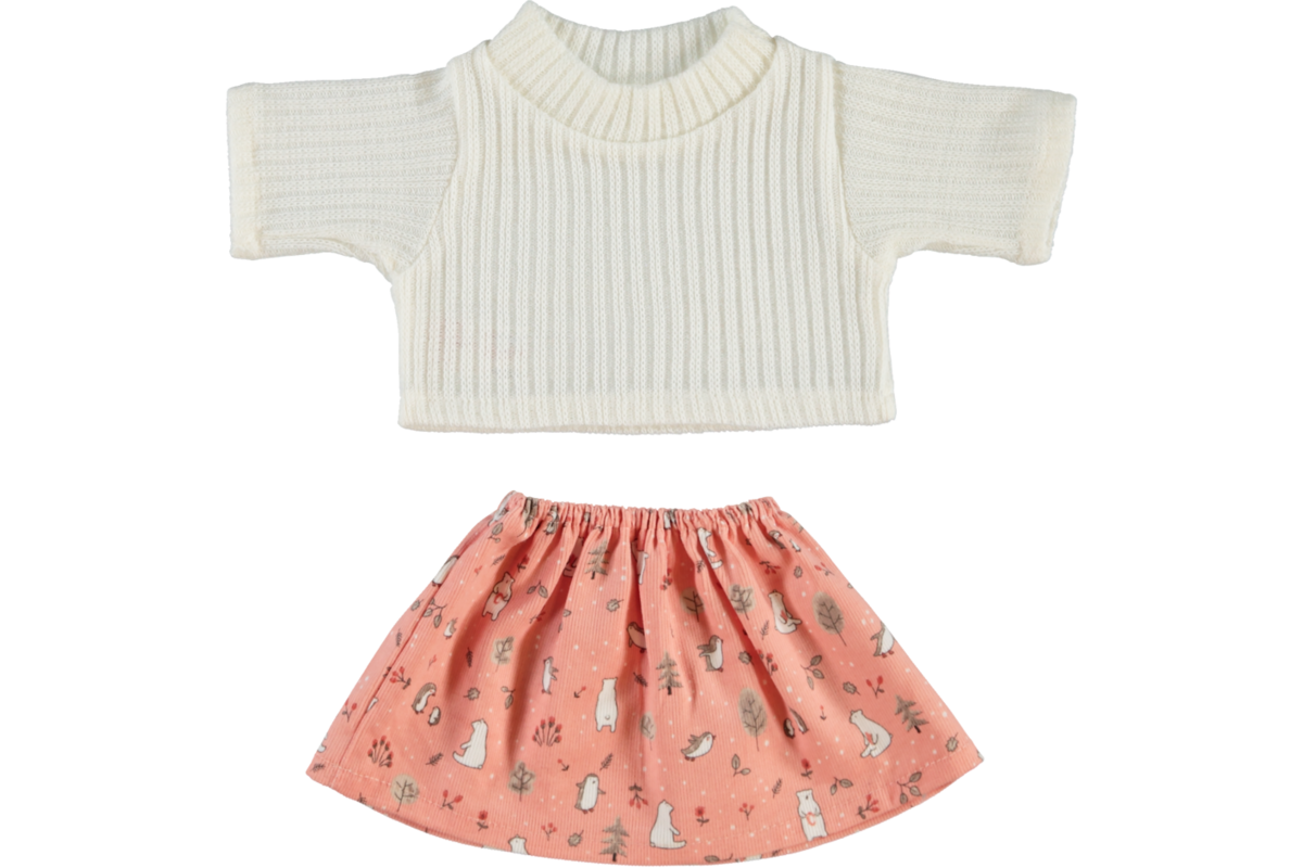 Poppenkleertjes jurkje met shirt wit 40 cm