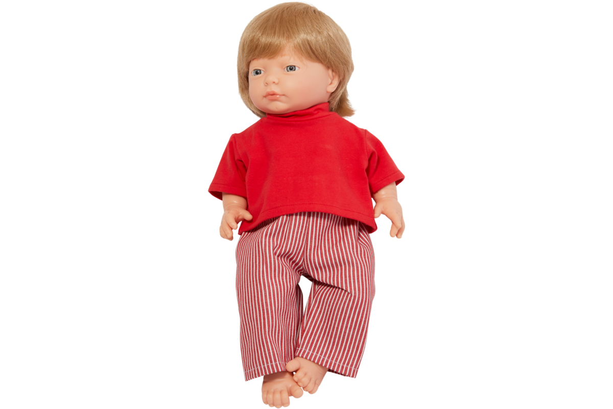 Pop meisje Europees met haar en kleding, 40 cm, Les Pluminis