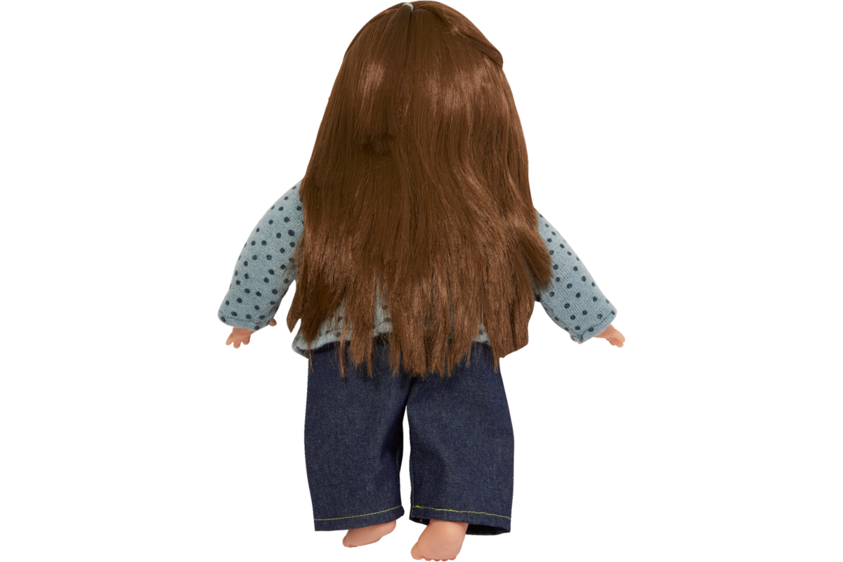 Pop zacht Europees met haar en kleding, 45 cm, Les Pluminis