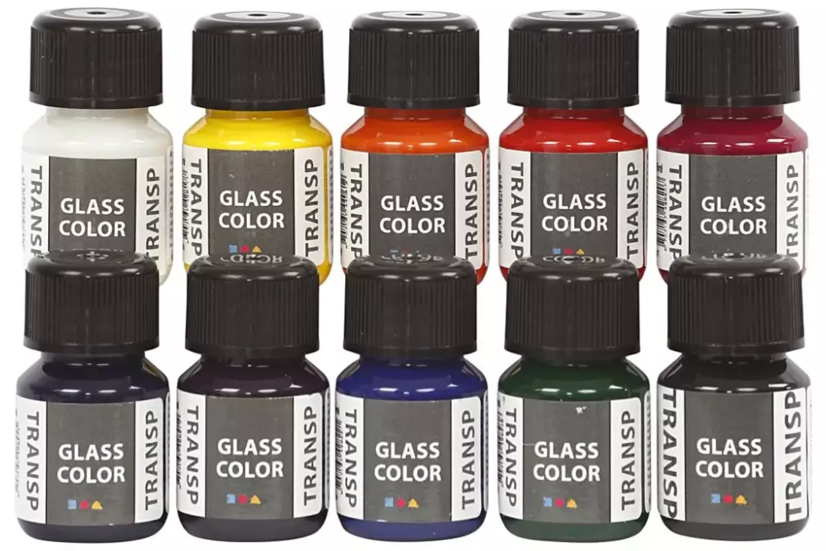Glas- en porseleinverf assorti 10 x 30 ml