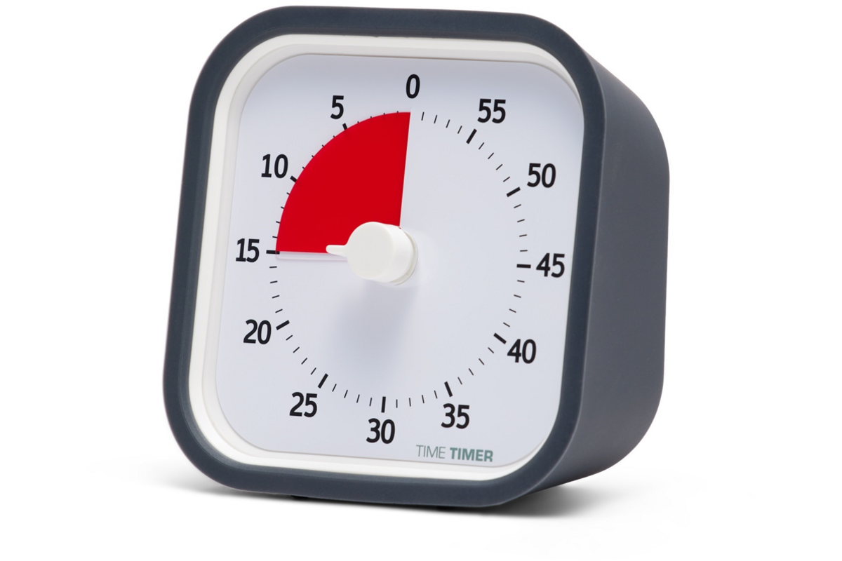 Time Timer Mod donkergrijs formaat 9 × 9 cm
