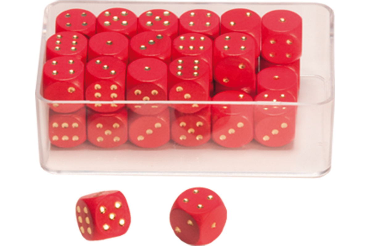 Dobbelstenen stippen rood