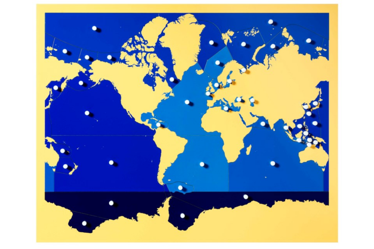 Puzzelkaart zeeën en oceanen