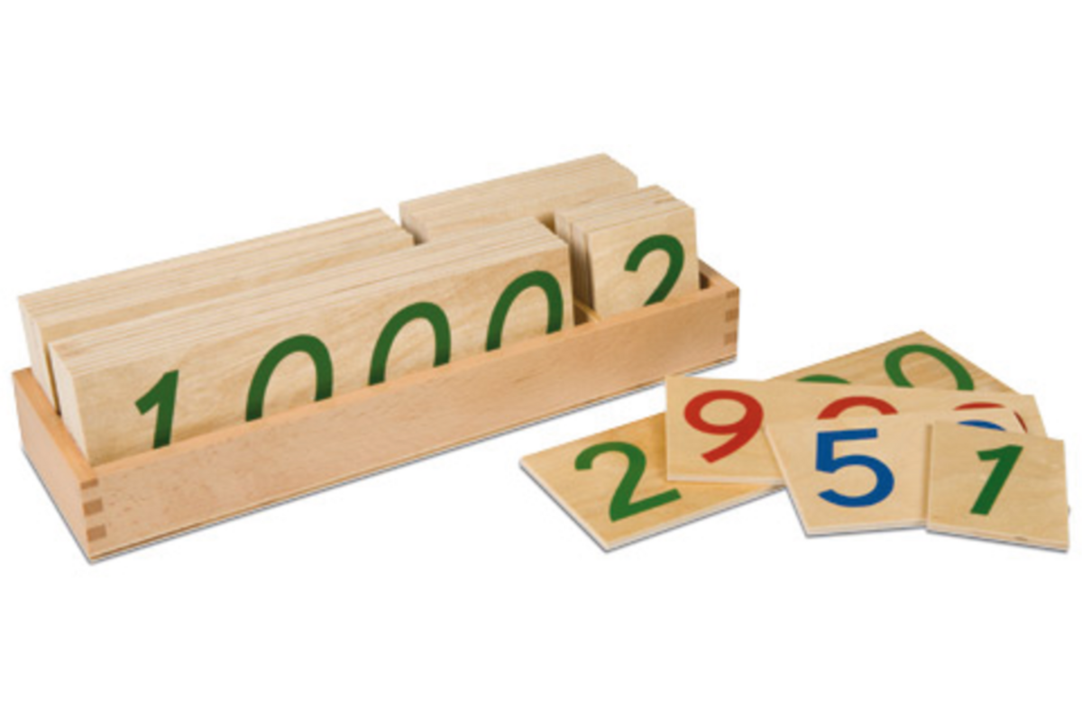Houten getalkaarten 1-9000 groot
