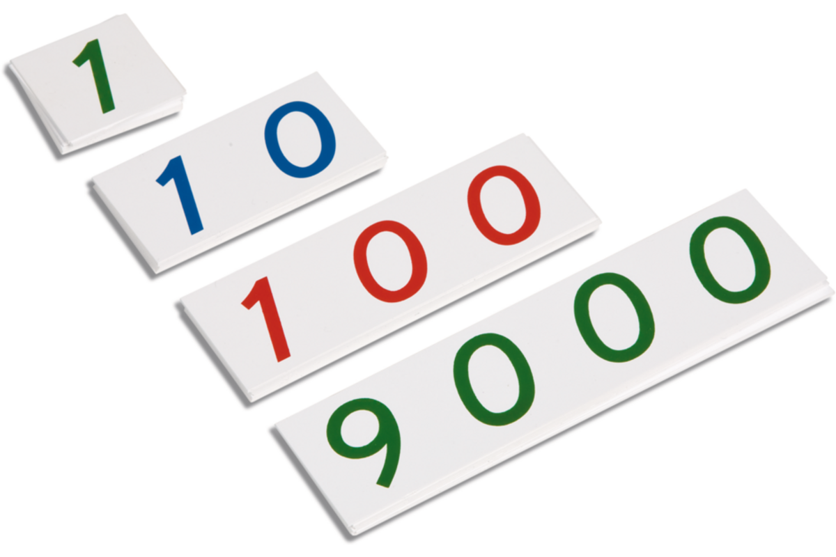 Getalkaarten klein 1-9000 kunstst.