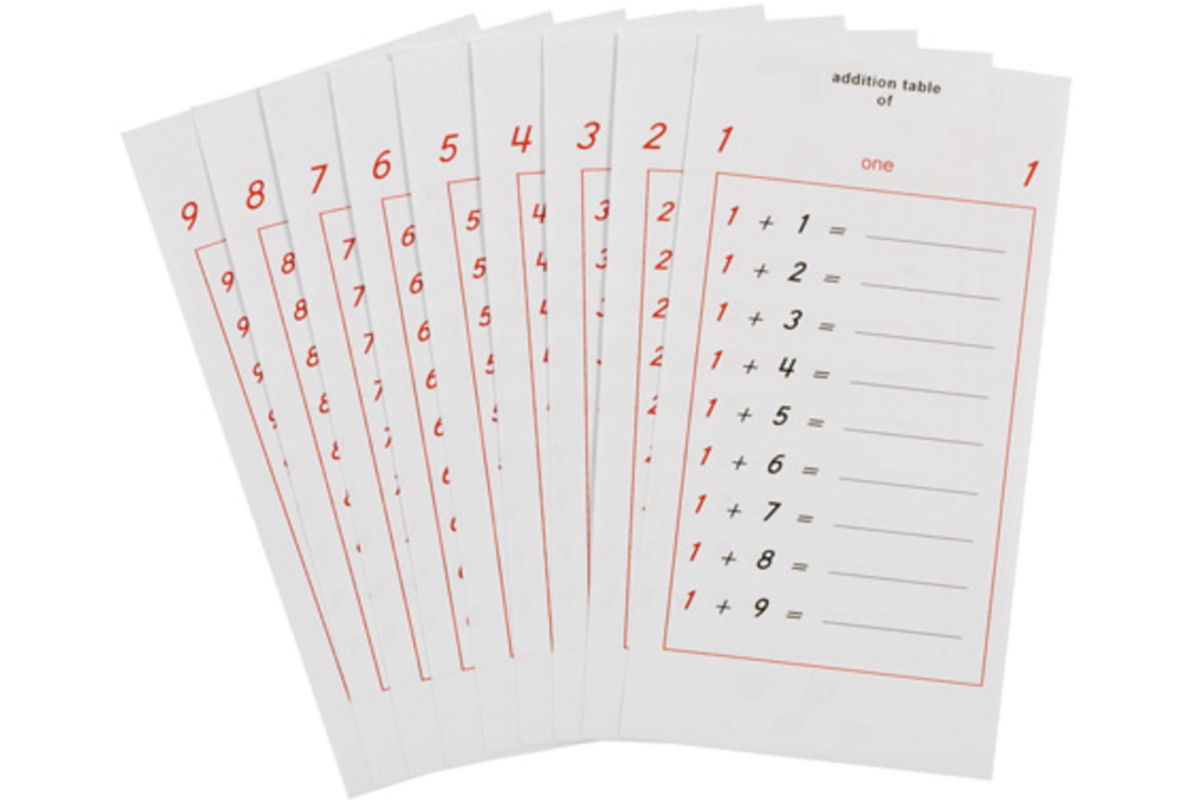 Opteltafels 5 series per pakje