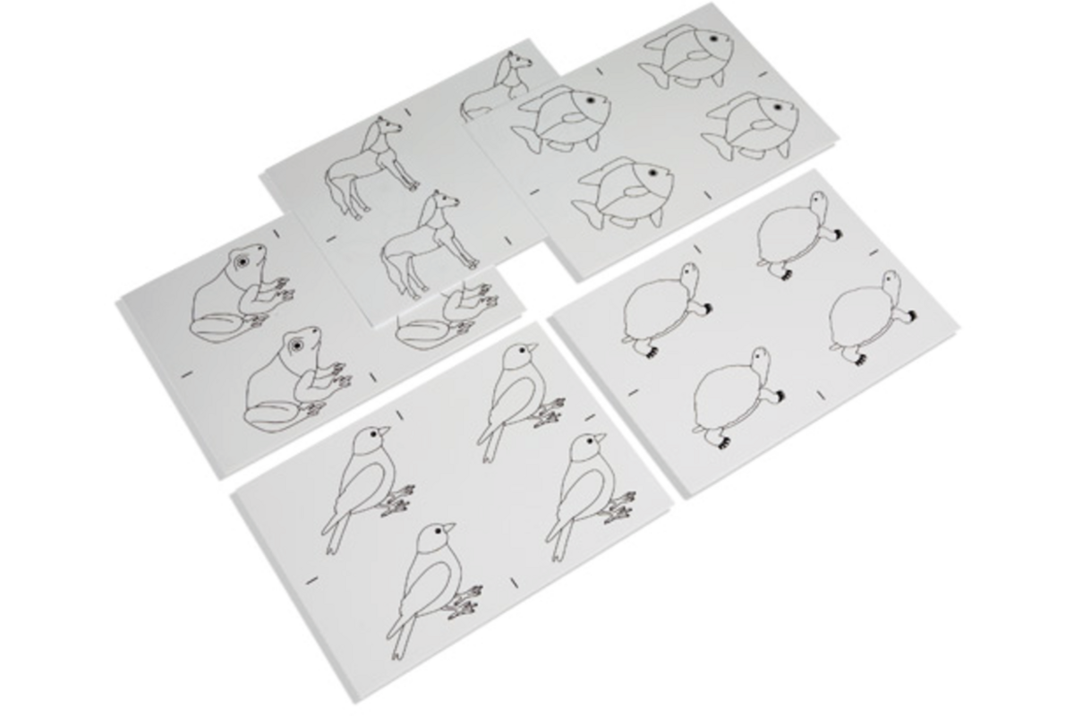 Kopieerkaarten dierenpuzzels