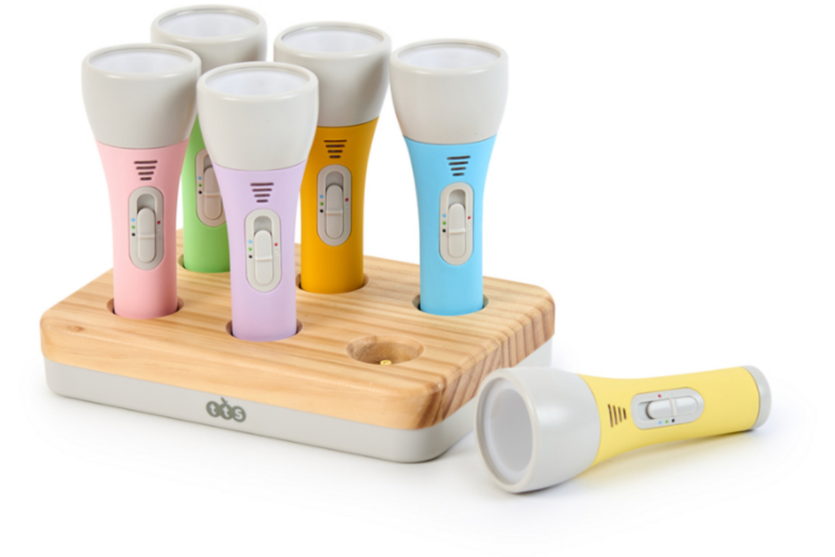 Zaklampen, 6 stuks inclusief oplaadstation