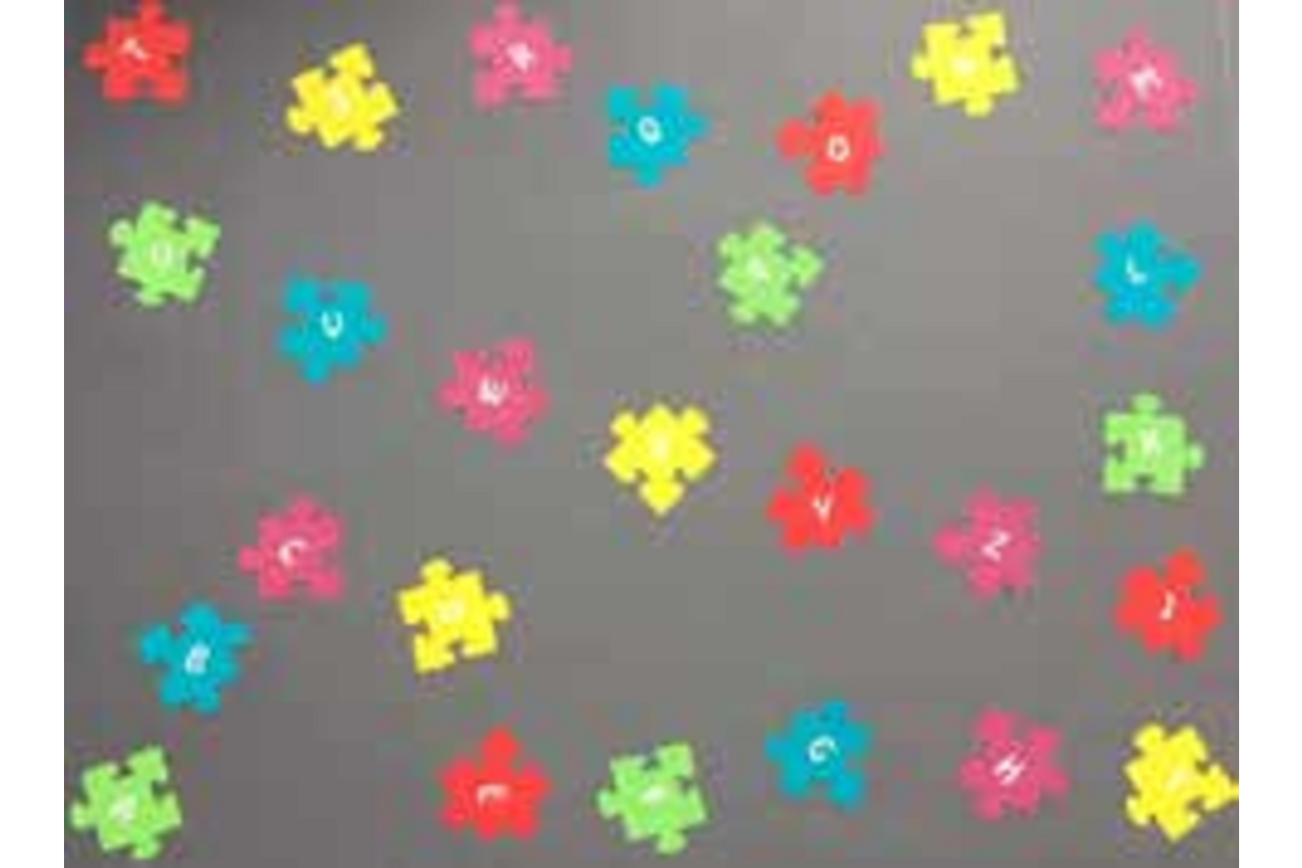 Pleinversiering Alfabet Puzzel 400 x 300 cm
