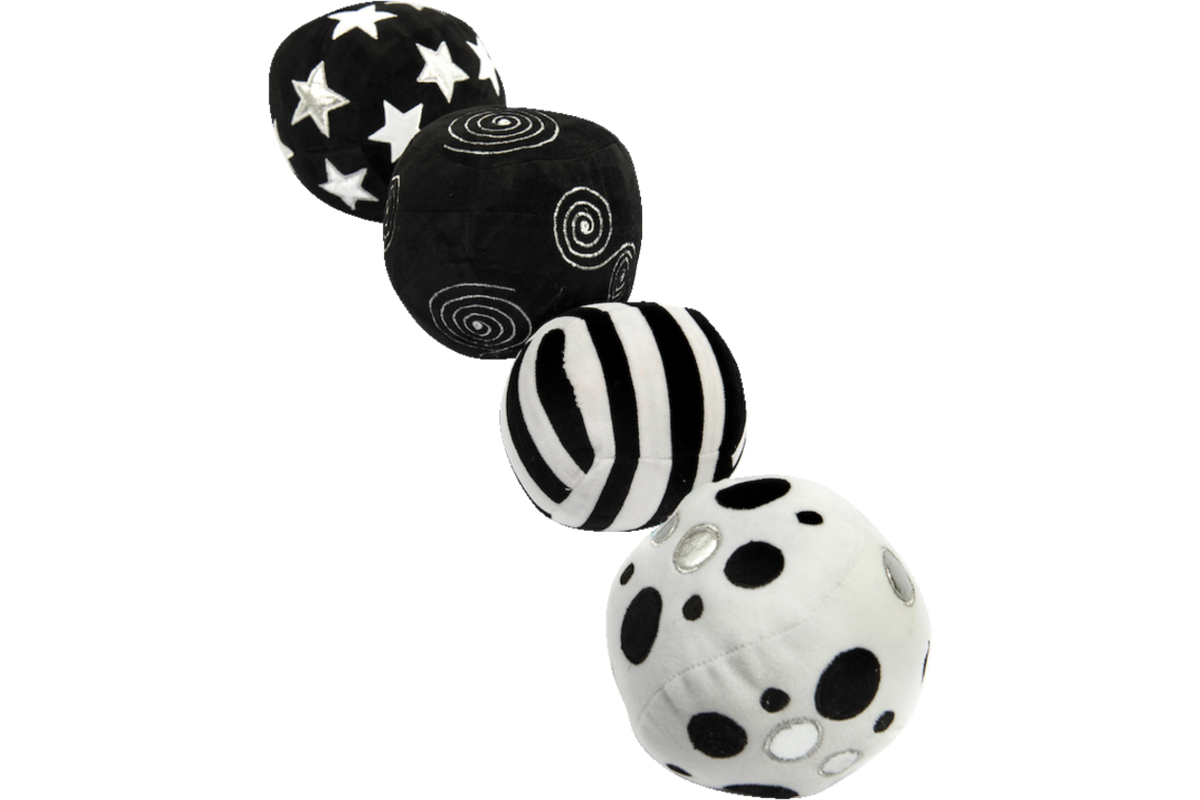 Activiteiten sensorisch ballen zwart en wit zachte 4 stuks