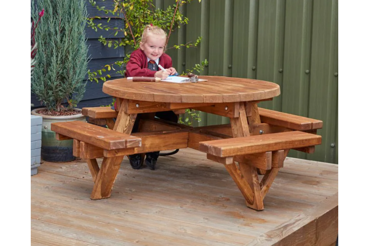 Ronde picknickbank voor 8 personen, (excl. Montage)