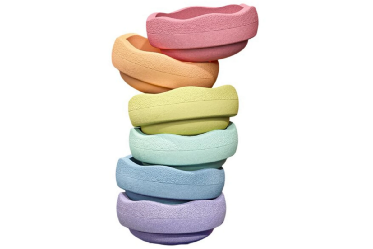 Stapelstein® Original Mini Rainbow Pastel, set van 6 stuks