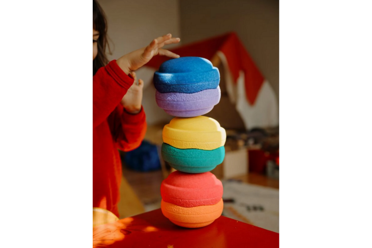 Stapelstein® Original Mini Rainbow Classic, set van 6 stuks