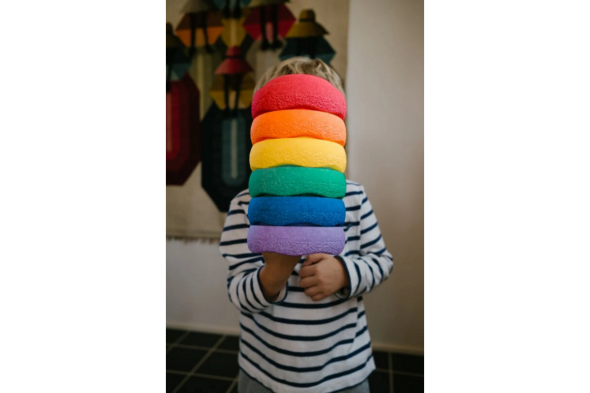 Stapelstein® Original Mini Rainbow Classic, set van 6 stuks