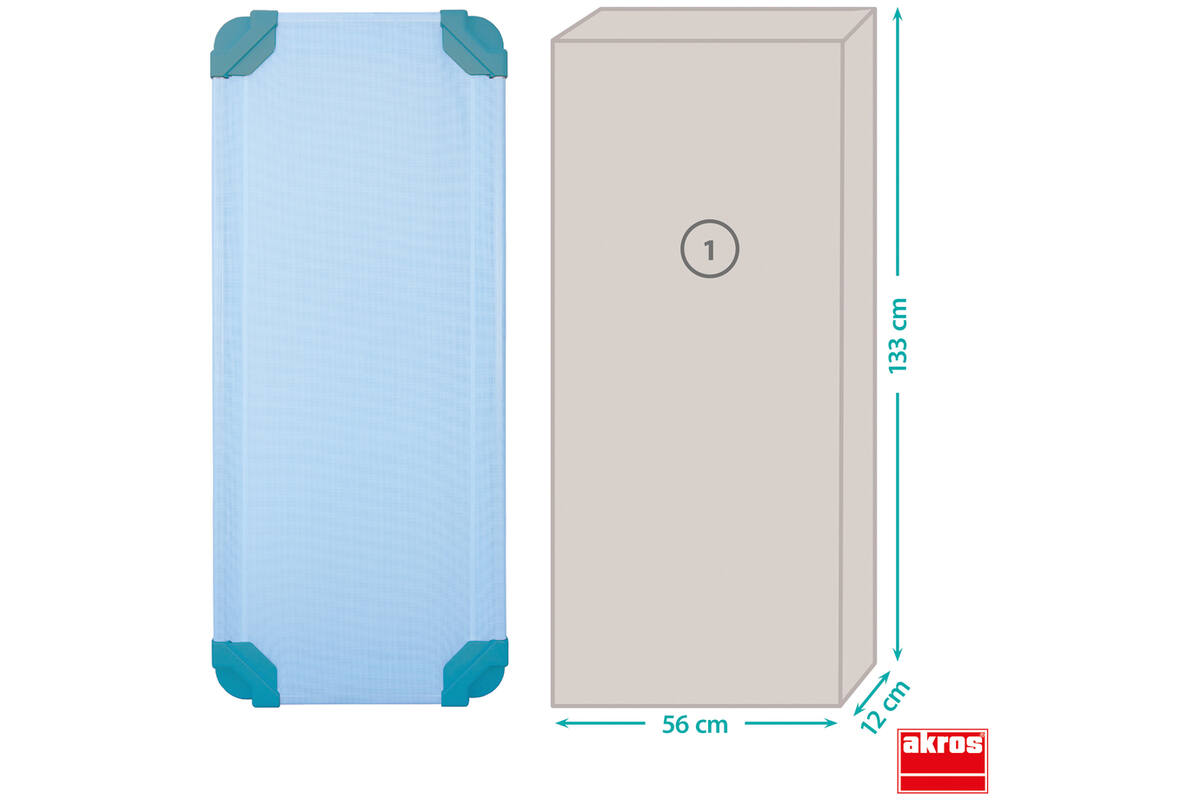 Rustbedje ECO, 131x55x11 cm, stapelbaar, gemonteerd